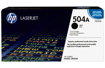 HP 504A Black Original LaserJet Toner Cartridge (CE250A) HP 504A Black Original LaserJet Toner Cartridge (CE250A)